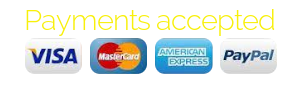 Payment options: Visa, Master Card, American Express, Pay Pal